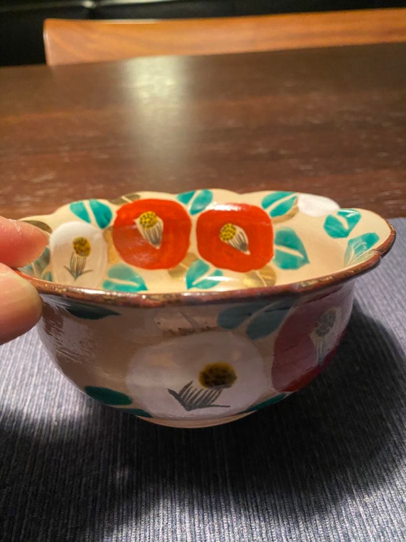 乾山写　京焼　椿向付5客 新品未使用　 お造りの器