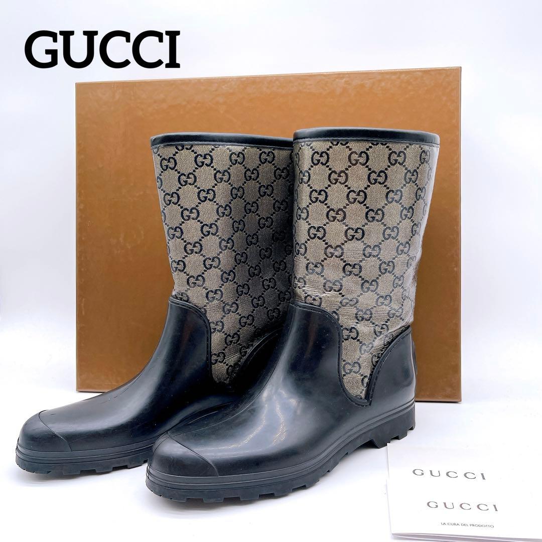 【GUCCI】グッチ GGスプリーム レインブーツ size37 箱付き
