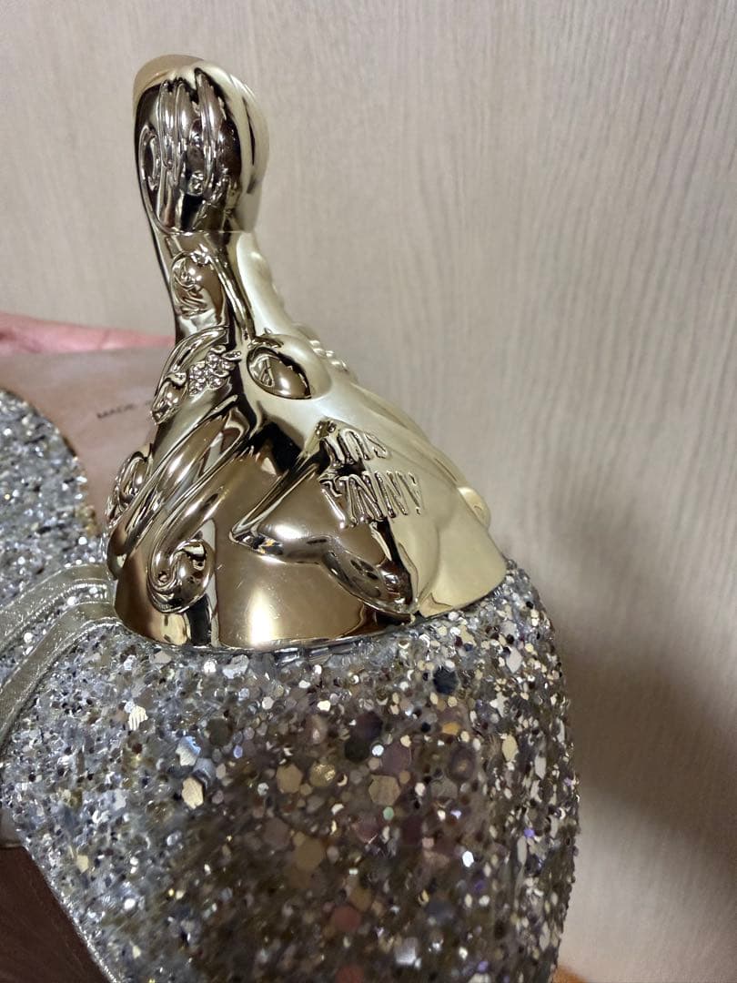 【新品・未使用】ANNA SUI シルバー グリッターパンプス