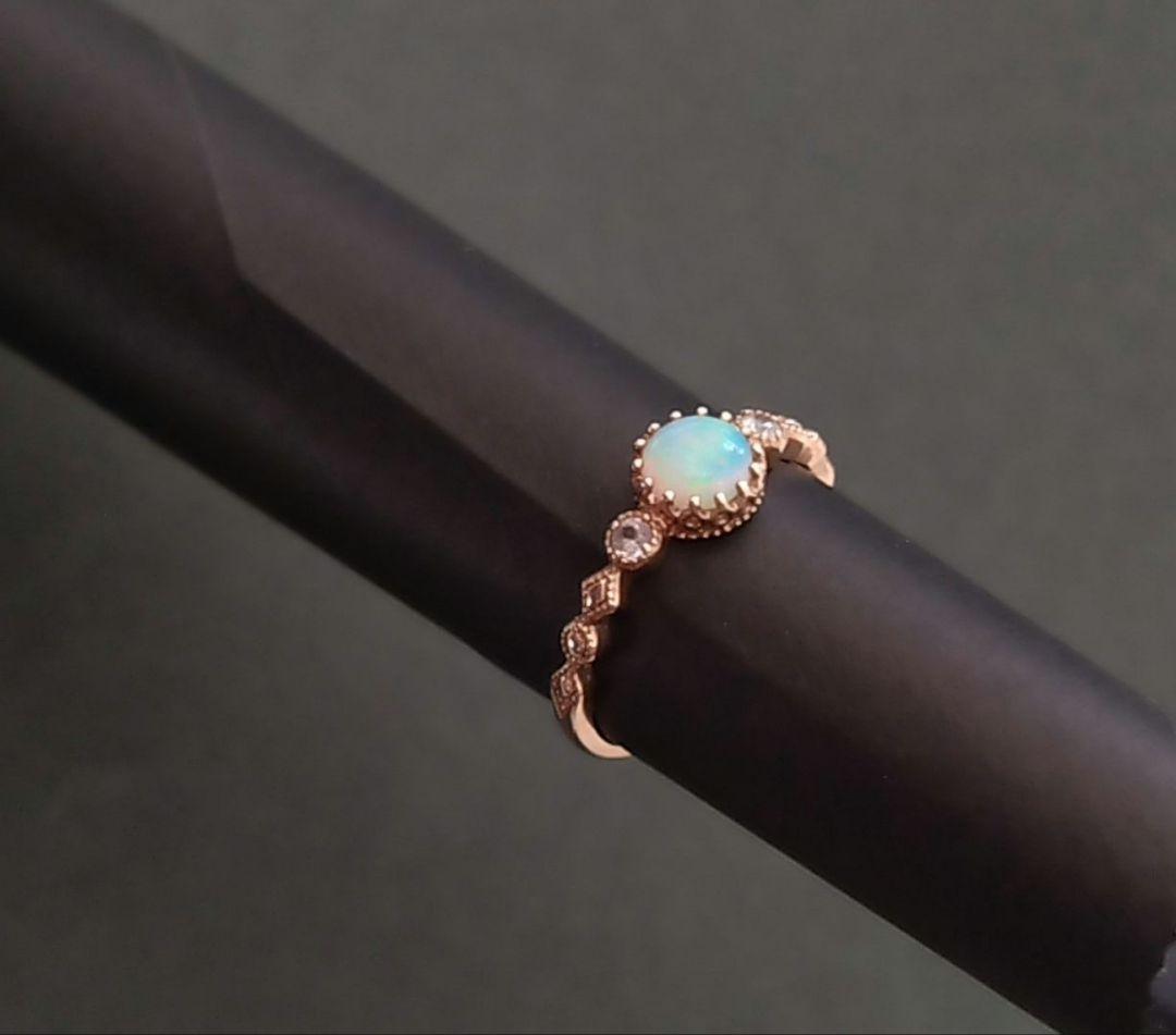 ツツミ　K10イエローゴールドオパールリング