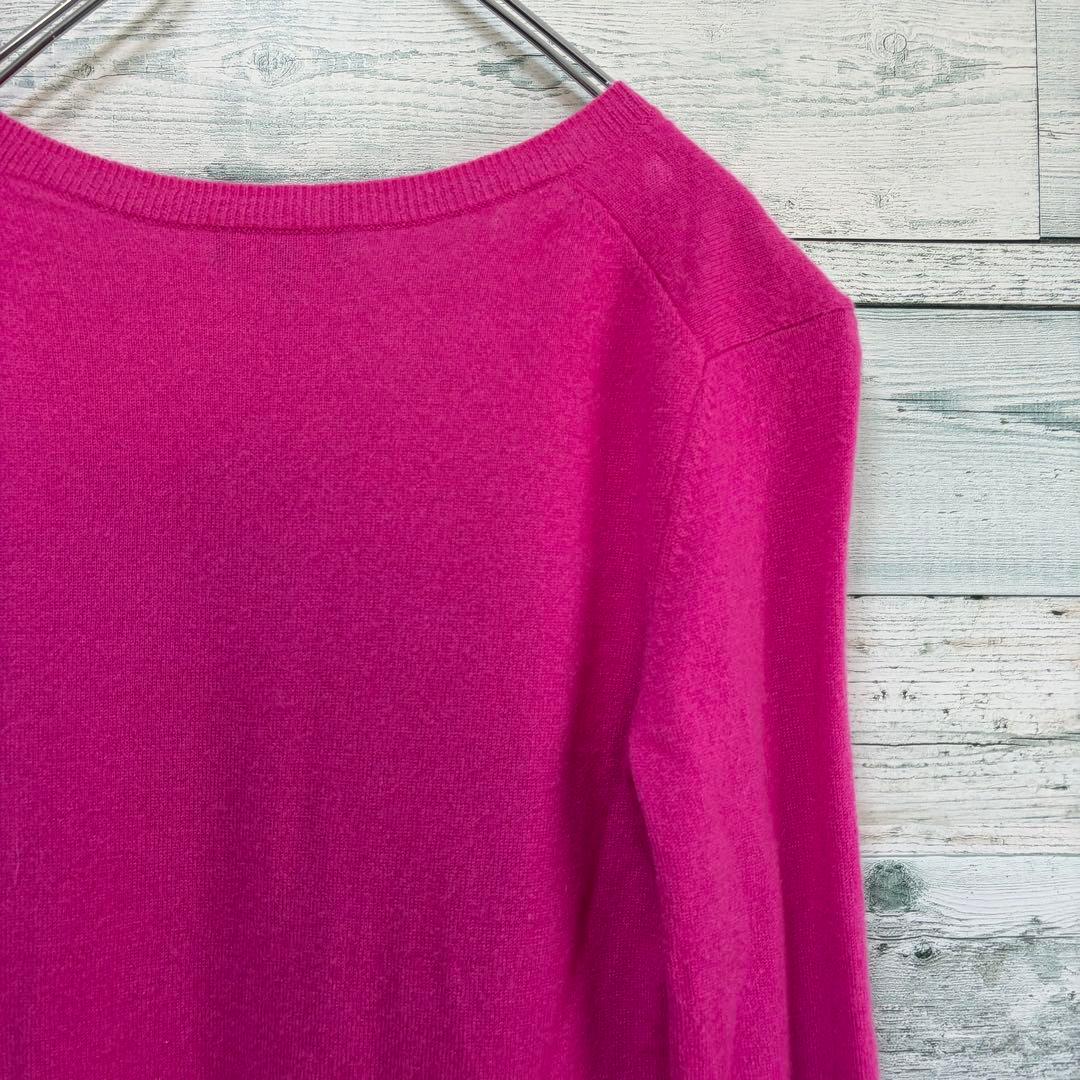 ☆高級カシミヤ100%☆セオリー　Vネックニットプルオーバー ピンク　Sサイズ