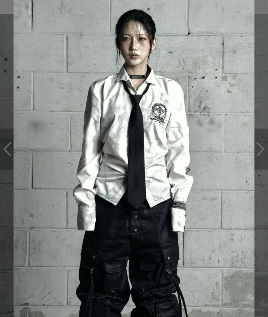 【Rosen Kreuz】BACK CROSS CROPPED SHIRT