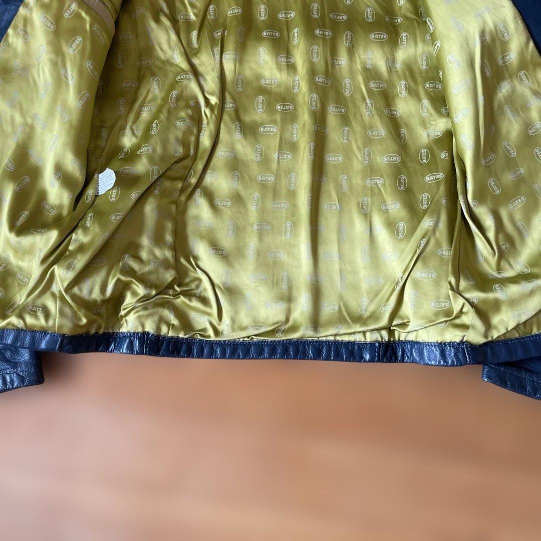 70s bates シングルレザージャケット　ブルーグレー