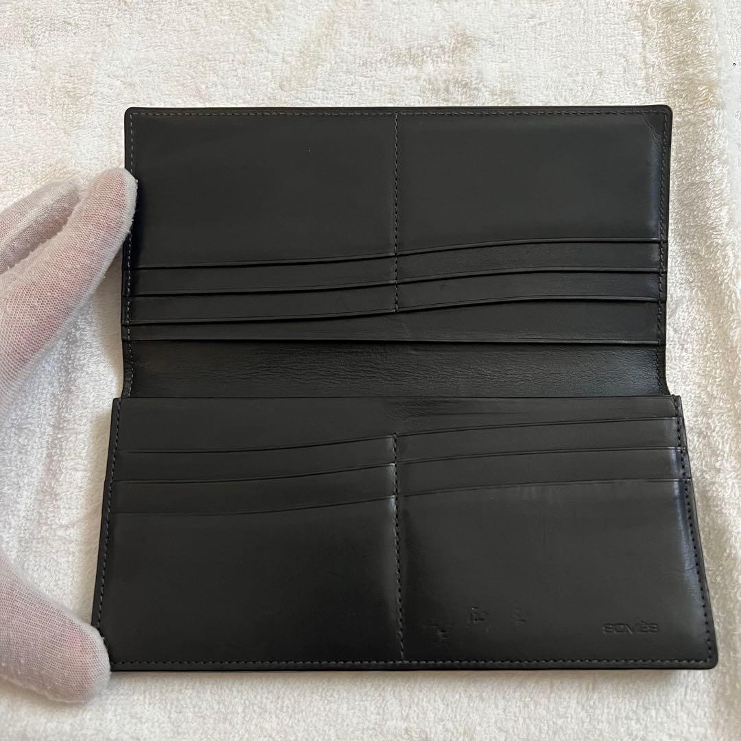 極上レザー SOMES コードバン 長財布 札入れ 黒