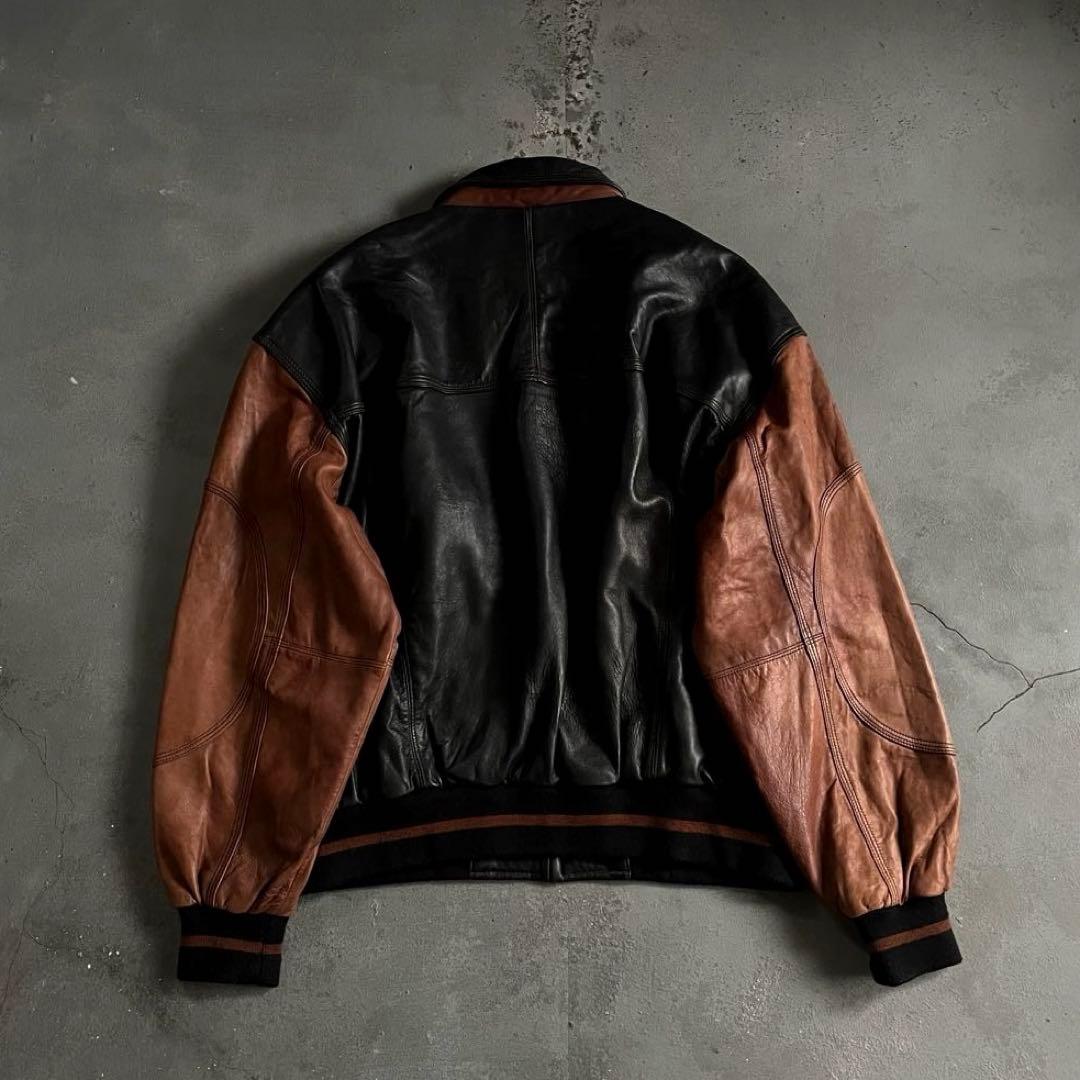 Black×Brown“Switching“羊革“bomber jacket