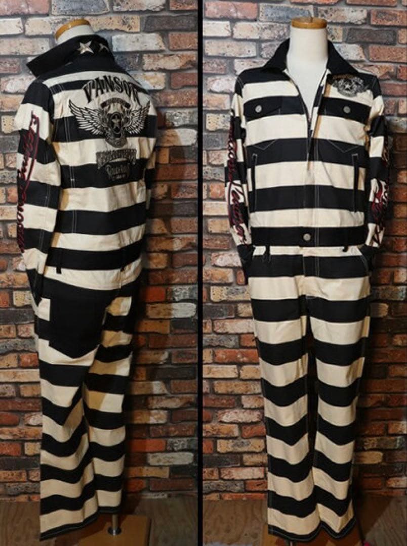 VANSON バンソン ボーダーオールインワン