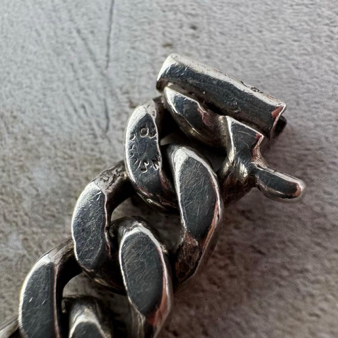 ヴィンテージ ヘビーカーブリンクブレスレット シルバー925 メキシコ製