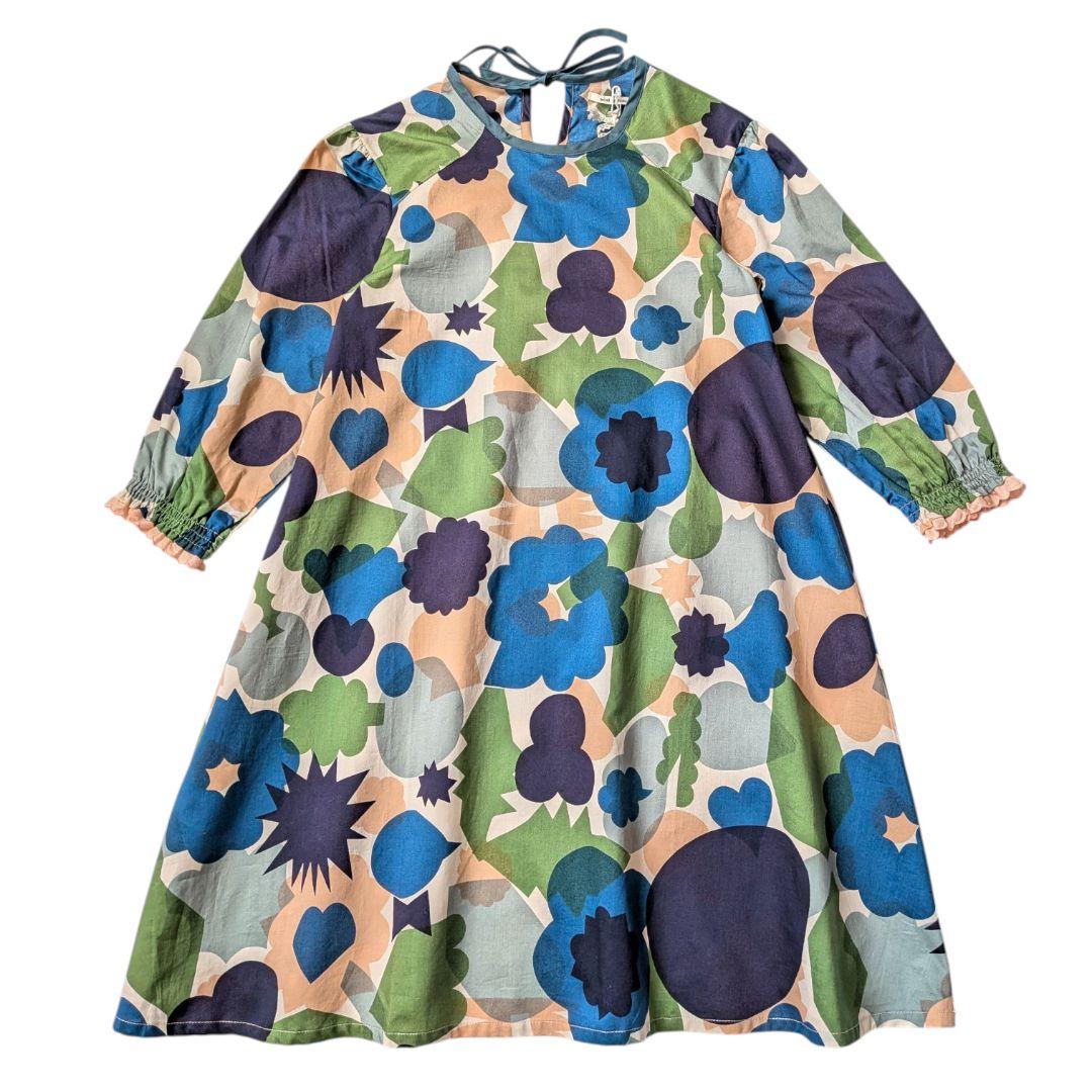 新品未使用 130 ミナペルホネン ワンピース flower basket 花柄