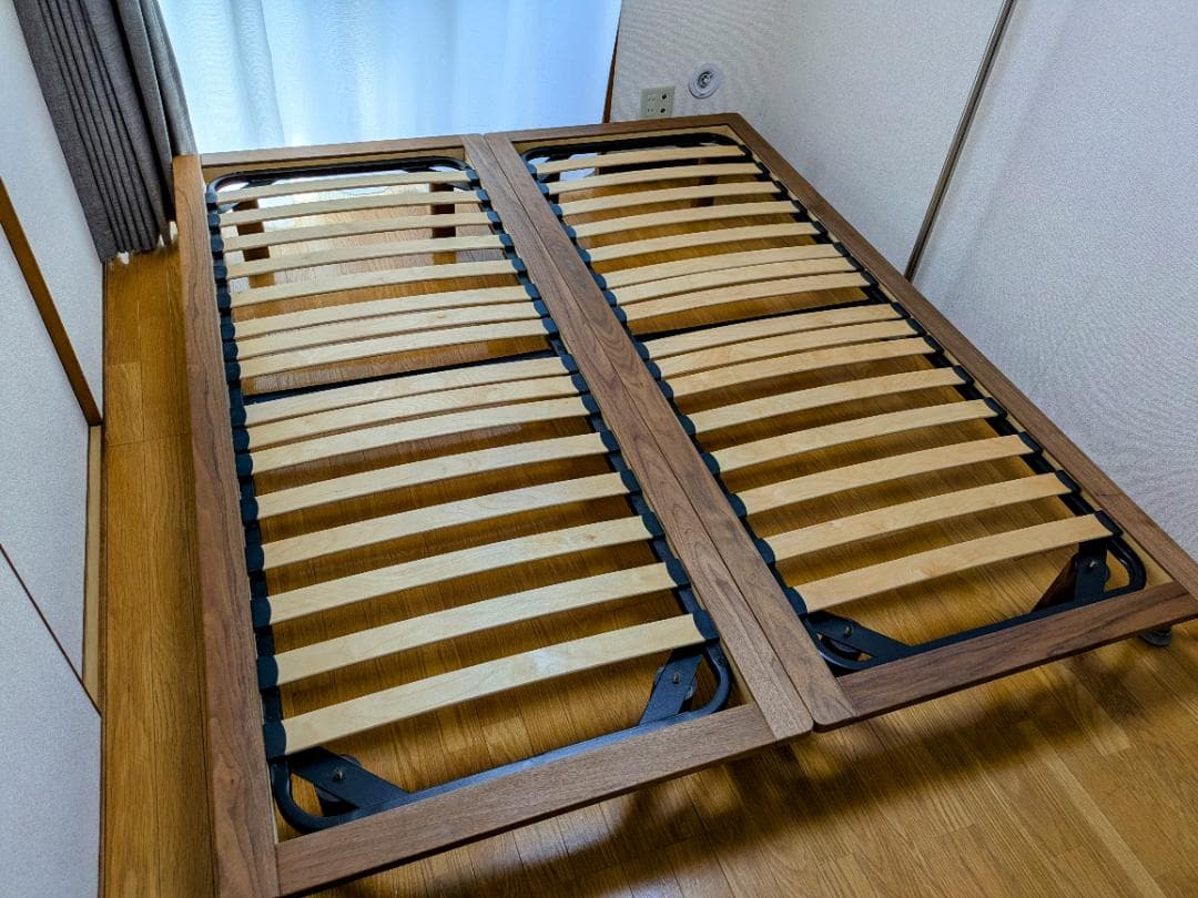 木製ベッドフレーム 【1台】 無印良品 スモール ウォールナット材突板