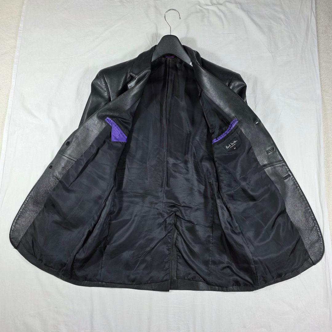 ポールスミスコレクション　ラムレザーテーラードジャケット　ブラック　シングル　黒