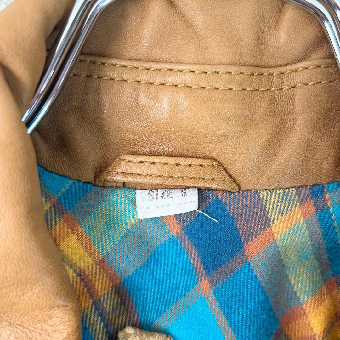 DIESEL レザージャケット 羊革 ミリタリー Sブラウン シープレザー