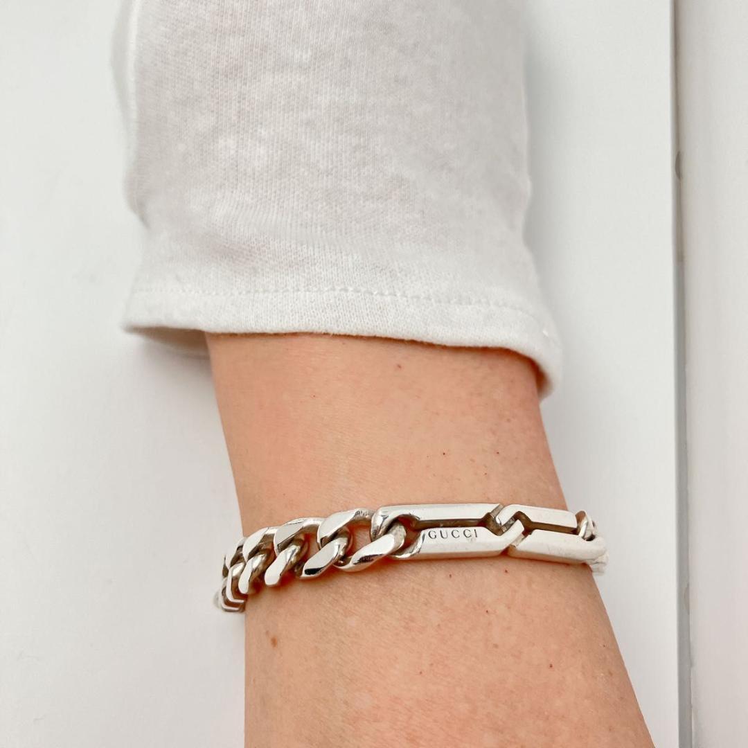 18 グッチ GUCCI 925 ブレスレット シルバー 喜平チェーンOT576