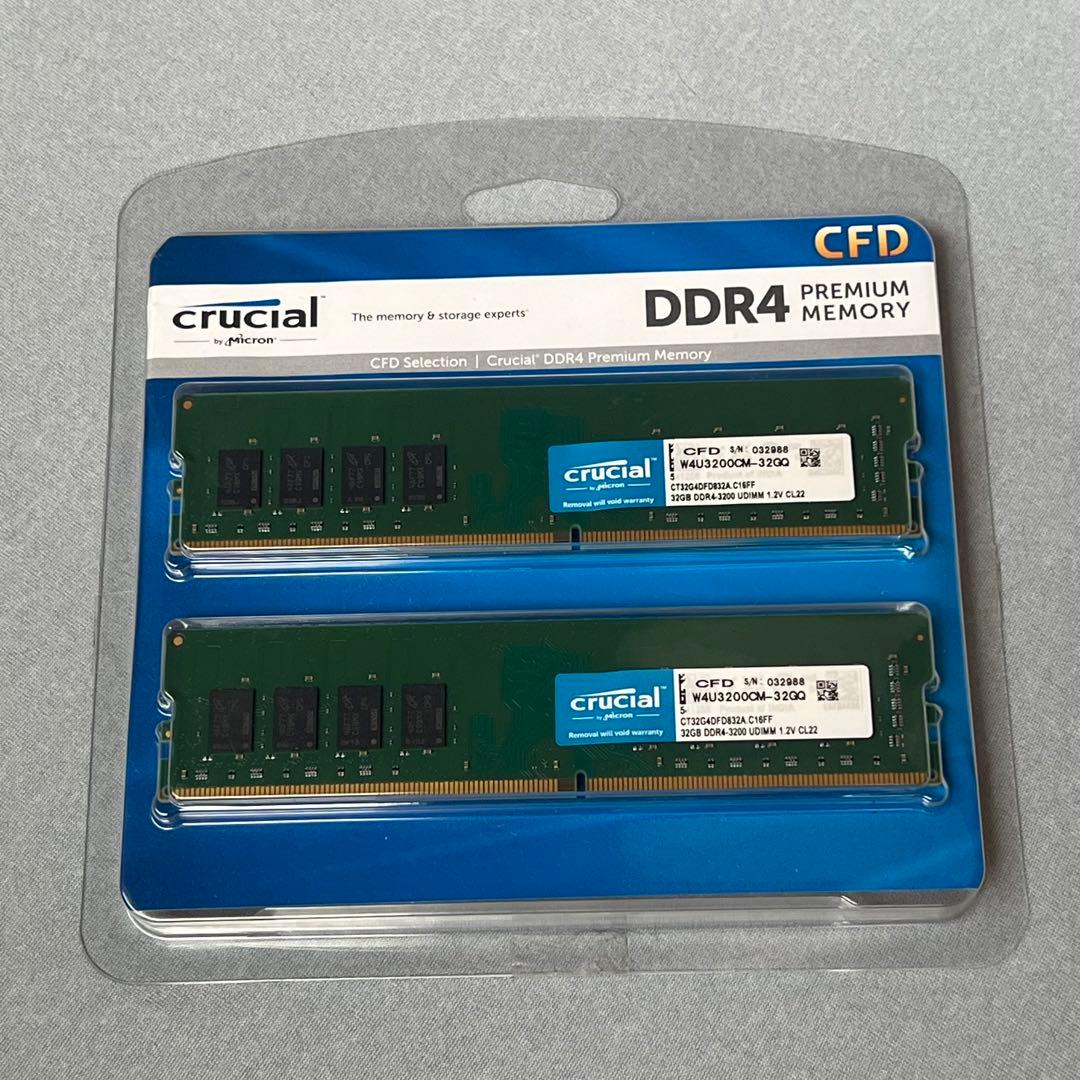 CFD crucial DDR4 プレミアムメモリー 32GB×2