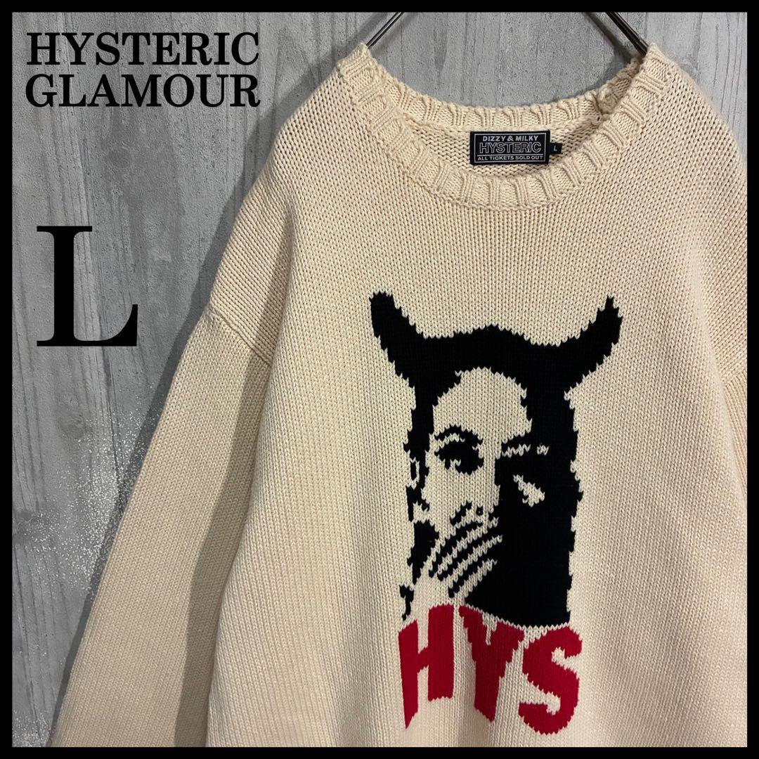 【最高デザイン】ヒステリックグラマー　デビルガールロゴ　コットンニット　L
