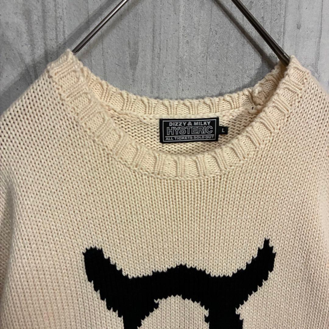 【最高デザイン】ヒステリックグラマー　デビルガールロゴ　コットンニット　L