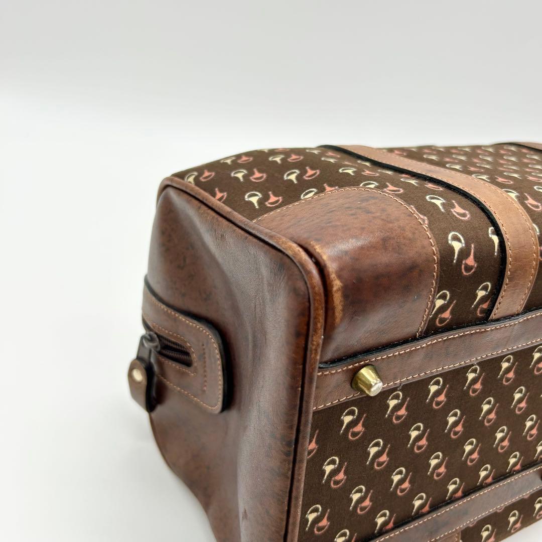 GUCCI オールドグッチ ミニ ボストンバッグ ホースビット柄 ブラウン