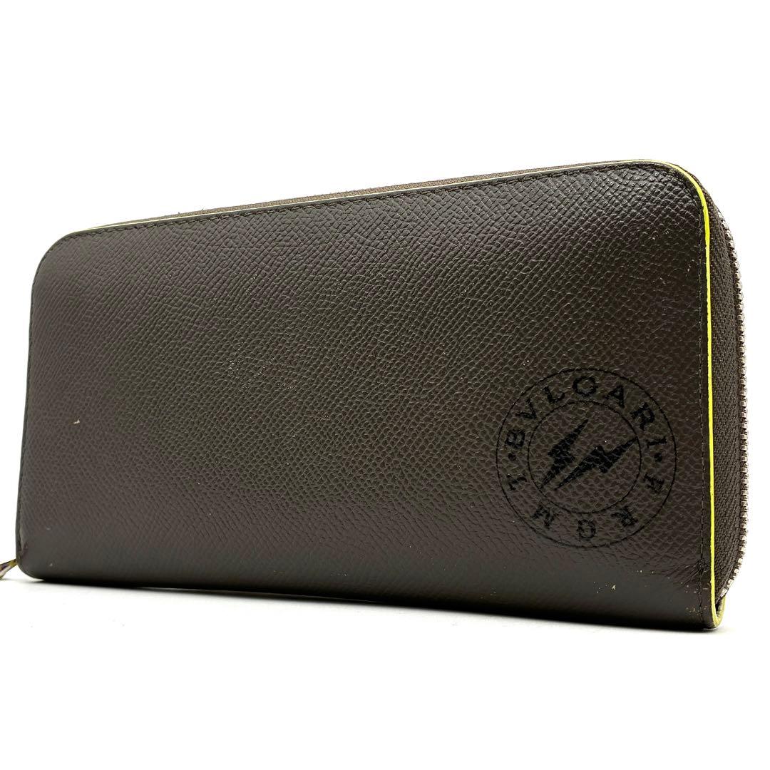 美品 ブルガリ 長財布 藤原ヒロシコラボ フラグメント 長財布 レザー グレー