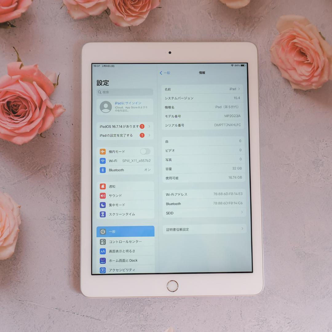 iPad 第5世代 32GB Wi-Fiモデル 画面きれい 未設定 動作確認済