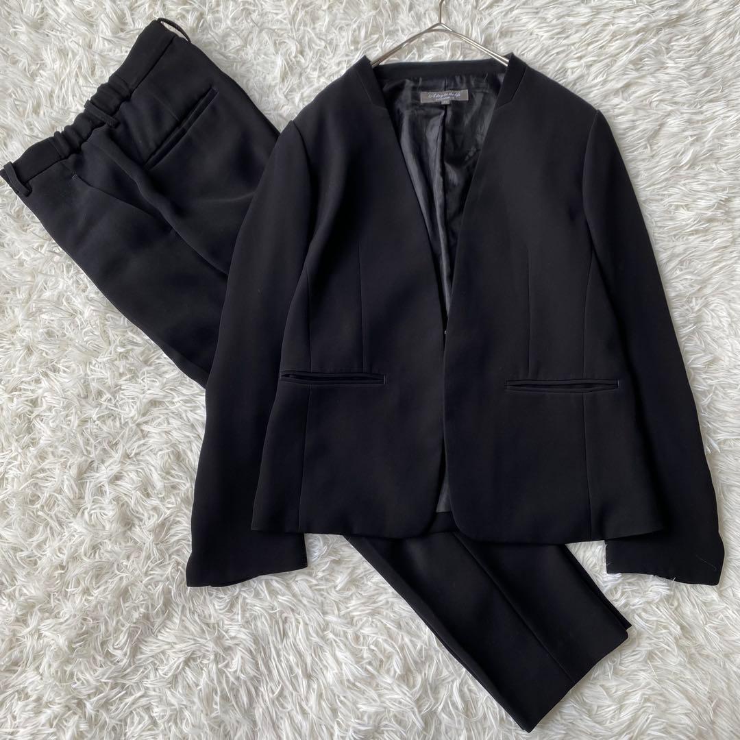 UNITED ARROWS ノーカラー セットアップ　スーツ　ブラック　36 S