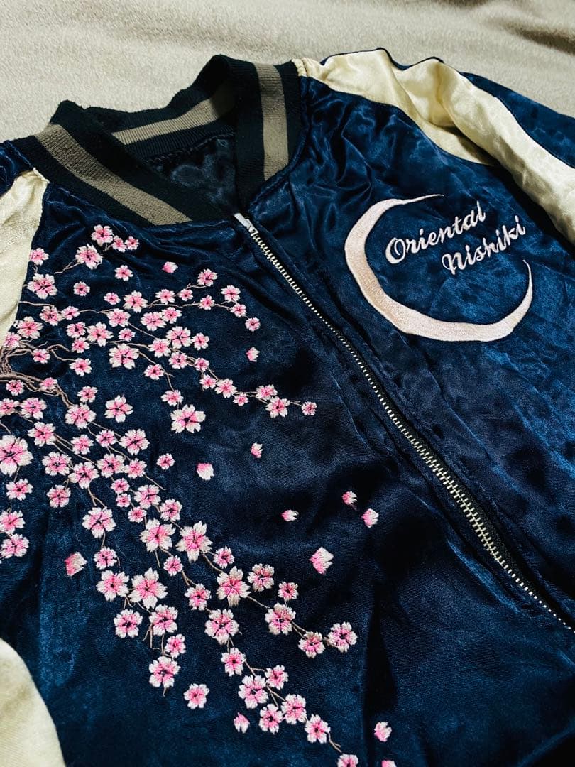 ORIENTAL ２面用 龍 桜 日本限定 スカジャン unisex レーヨン