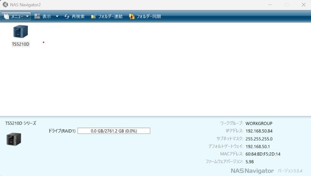 BUFFALO/バッファロー TS5210DN0602 6TB メモリ8G換装