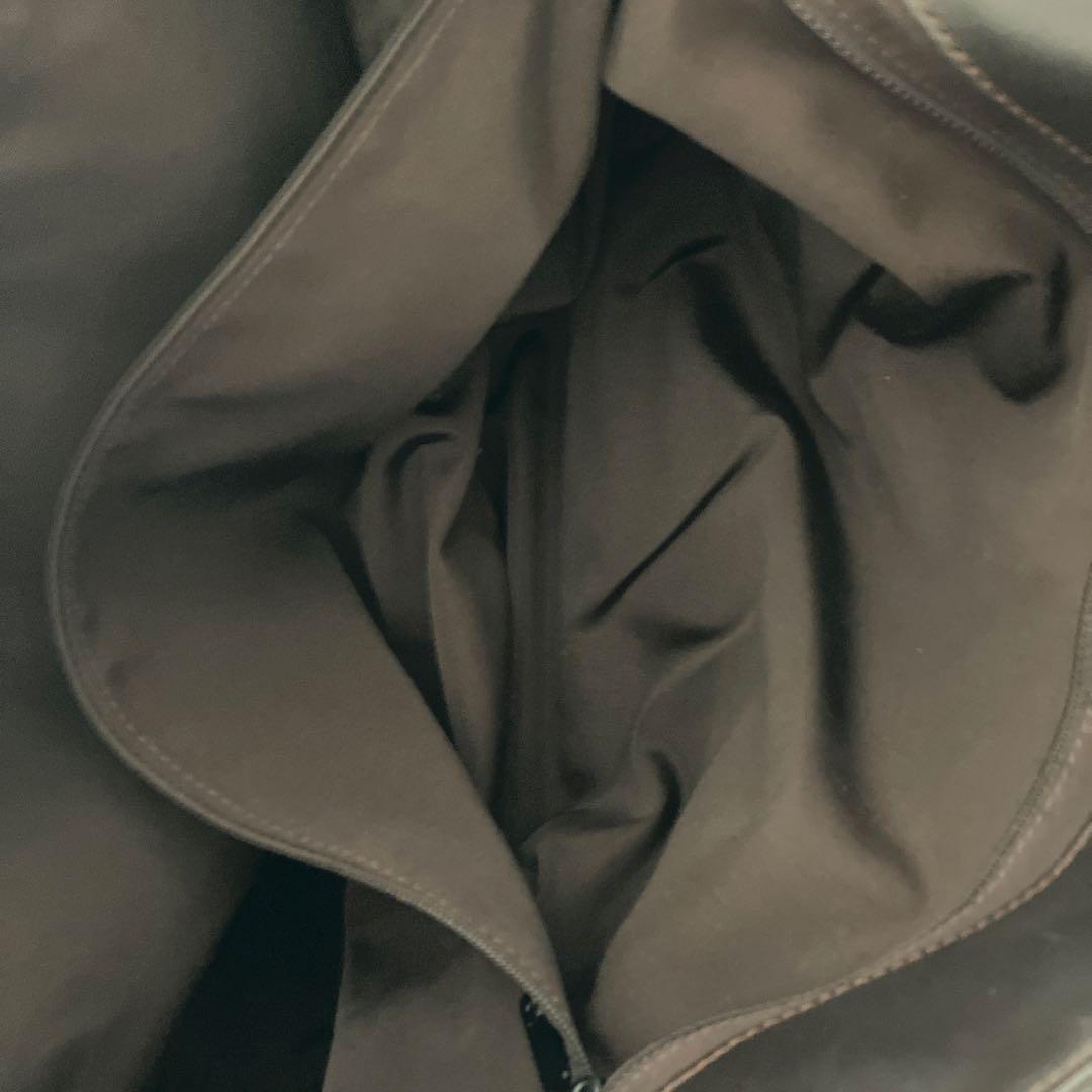 シャネルターンロックラムスキンボストンショルダービジネスバッグ大ブラウン