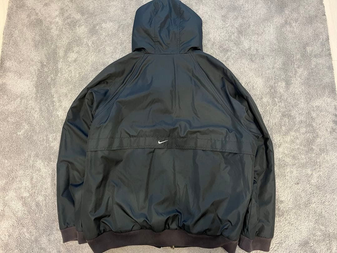 90s Nike 銀タグ フード付きナイロンジャケット XL ブラック