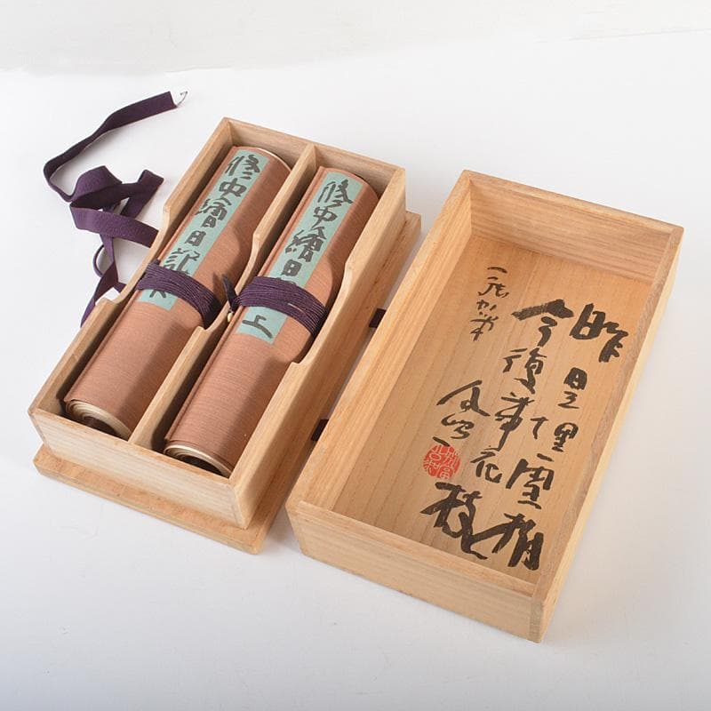 るるか清水公照作　修中絵日記　巻物　巻子　上下2巻　共箱　N　6079C