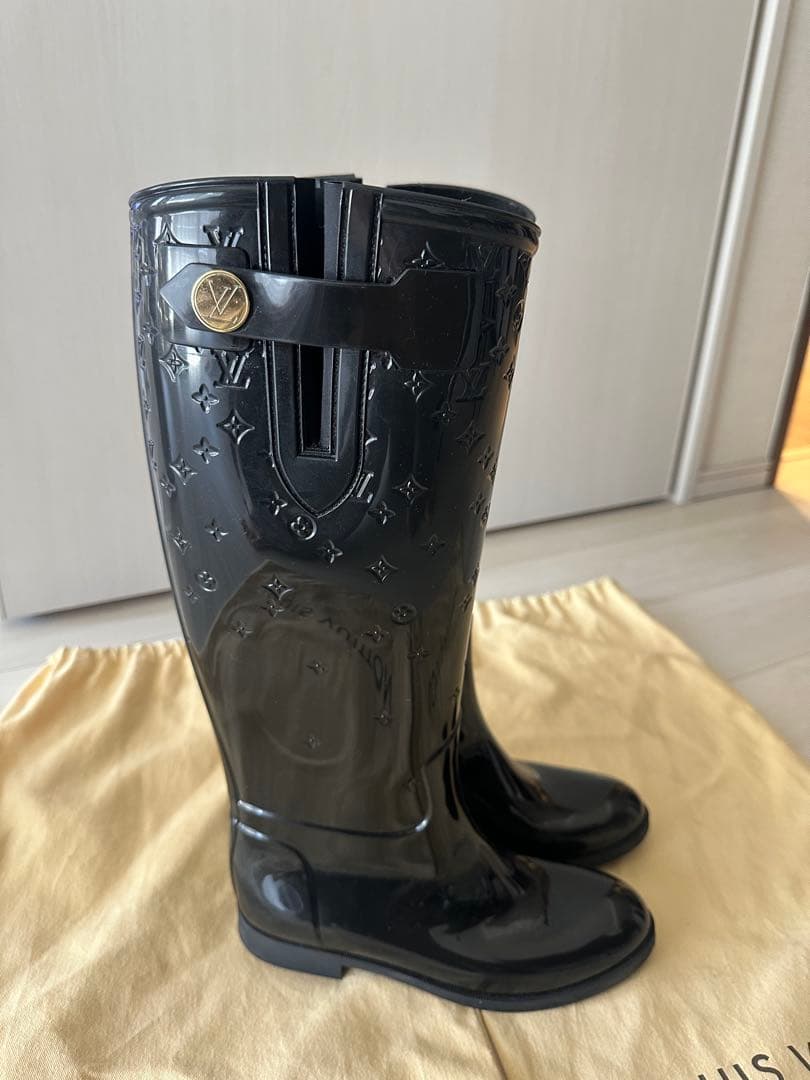 【Louis Vuitton】ルイヴィトン ブラック ロング レインブーツ35