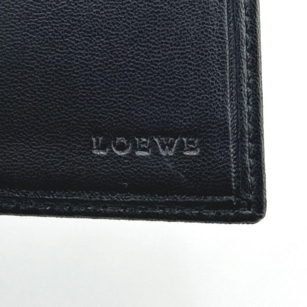 極美品✨　ロエベ　名刺入れ　カードケース　アナグラム　本革　レザー　ビジネス　黒