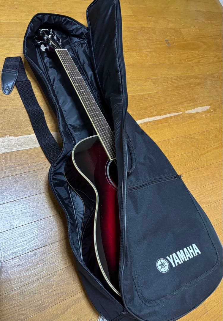Yamaha アコースティックギター レッドグラデーション☆花☆