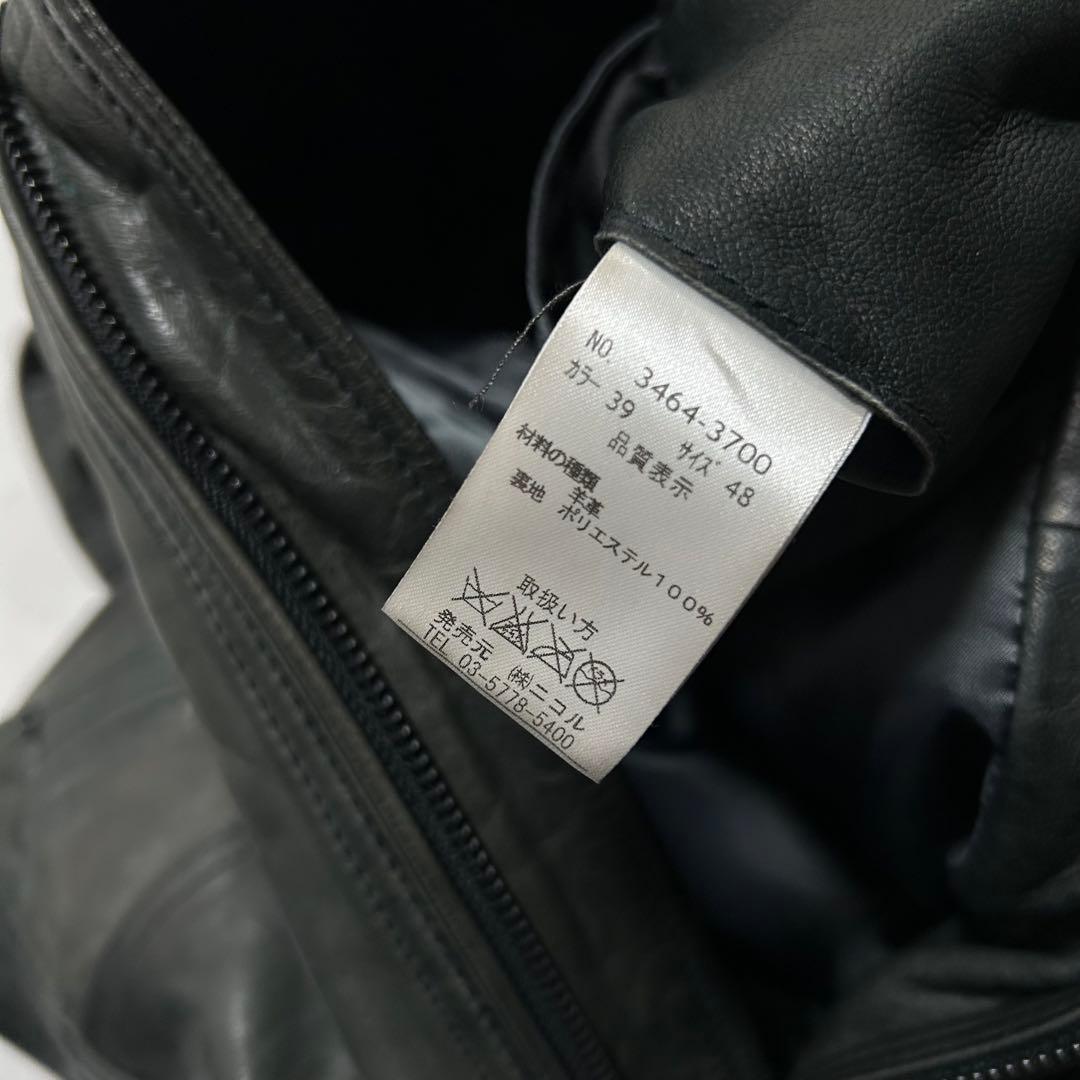 00s Nicole ラムレザー シングルライダース フェード ダブルジップ