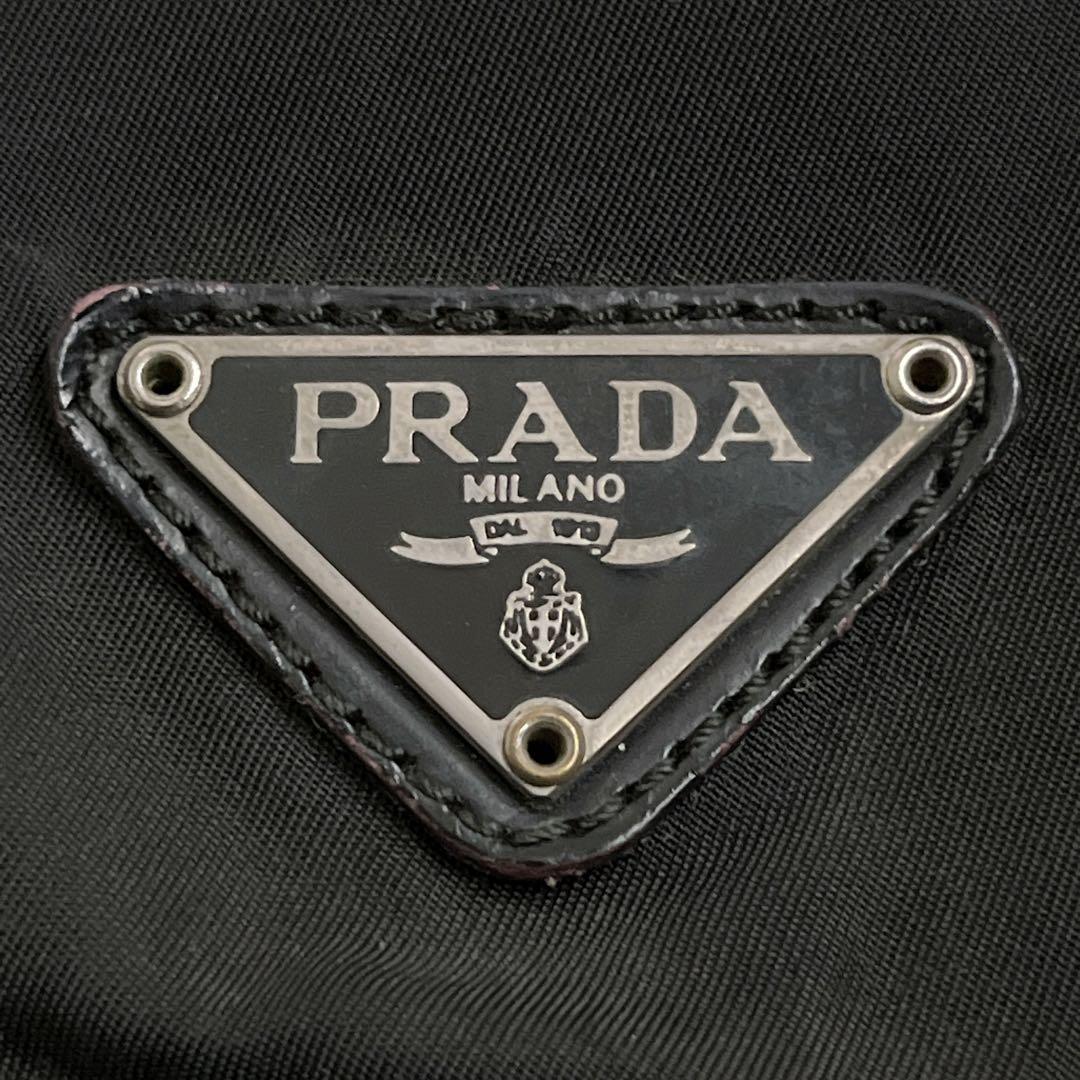 鑑定書付　プラダ　ミニリュック　巾着　三角ロゴ　バックパック　ブラック　ナイロン