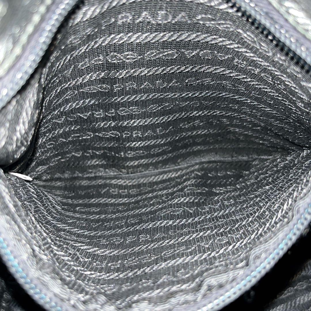 鑑定書付　プラダ　ミニリュック　巾着　三角ロゴ　バックパック　ブラック　ナイロン