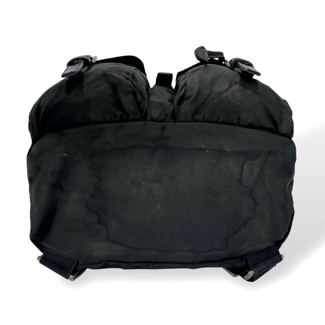 鑑定書付　プラダ　ミニリュック　巾着　三角ロゴ　バックパック　ブラック　ナイロン