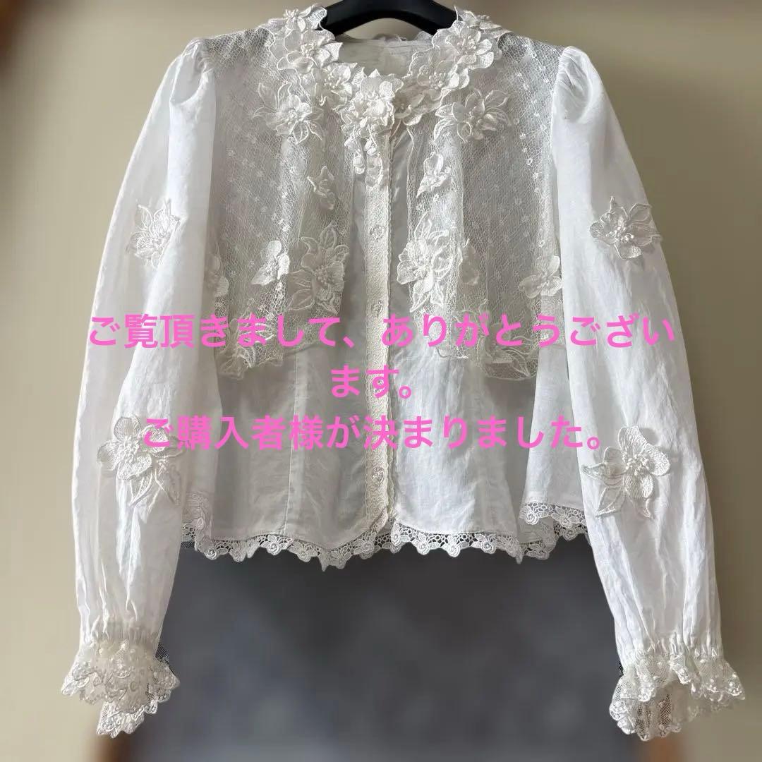 アトリエまりこ♡綿ローン♪レース＆お花のブラウス・ノンノンドール・へっぽこ先生