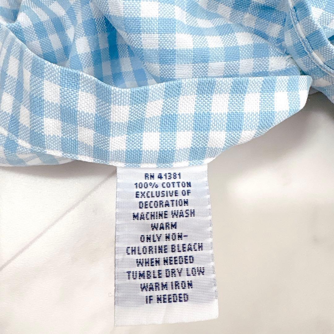 【ラルフローレン】オックスフォードシャツ　長袖　チェック　ポニーロゴ　水色