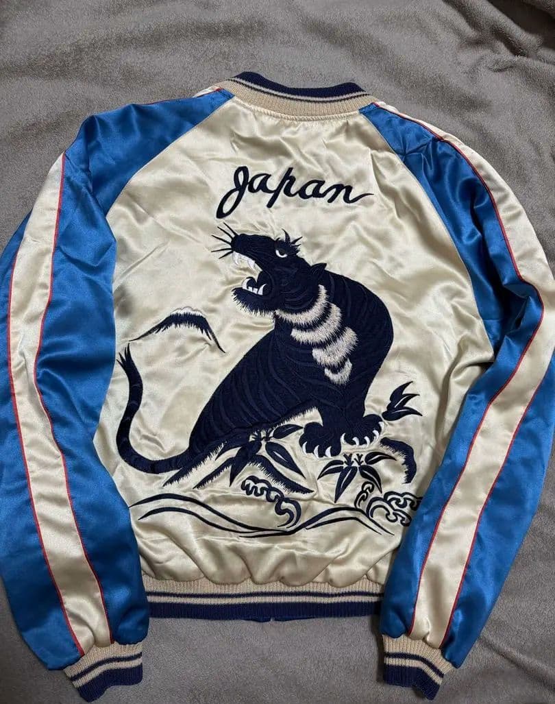 ２面用 テーラー東洋 虎 鷹 日本限定 スカジャン サテン vintage