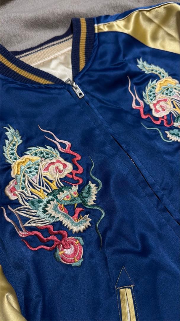 ２面用 テーラー東洋 虎 鷹 日本限定 スカジャン サテン vintage