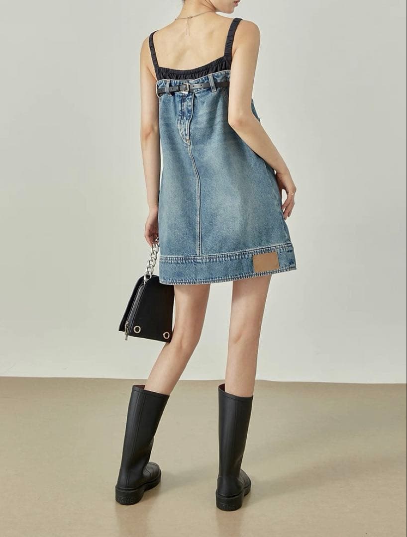 【LLL LAB】Denim Docking Cami Dress
