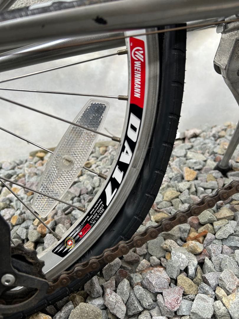 マンハッタンバイク ミニベロ 前カゴ付き　シルバー