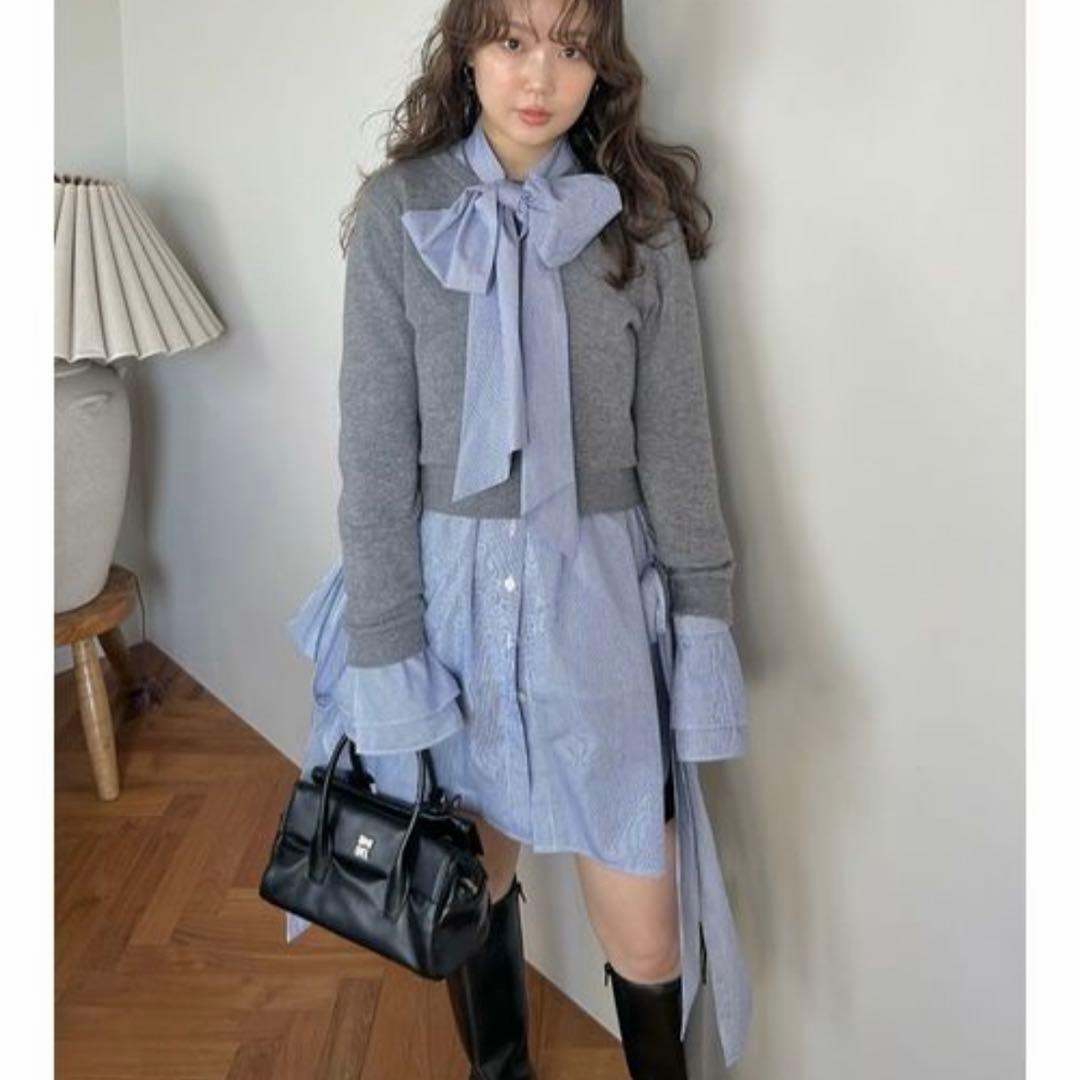 新品タグ付き snidel レイヤードボウタイチュニック