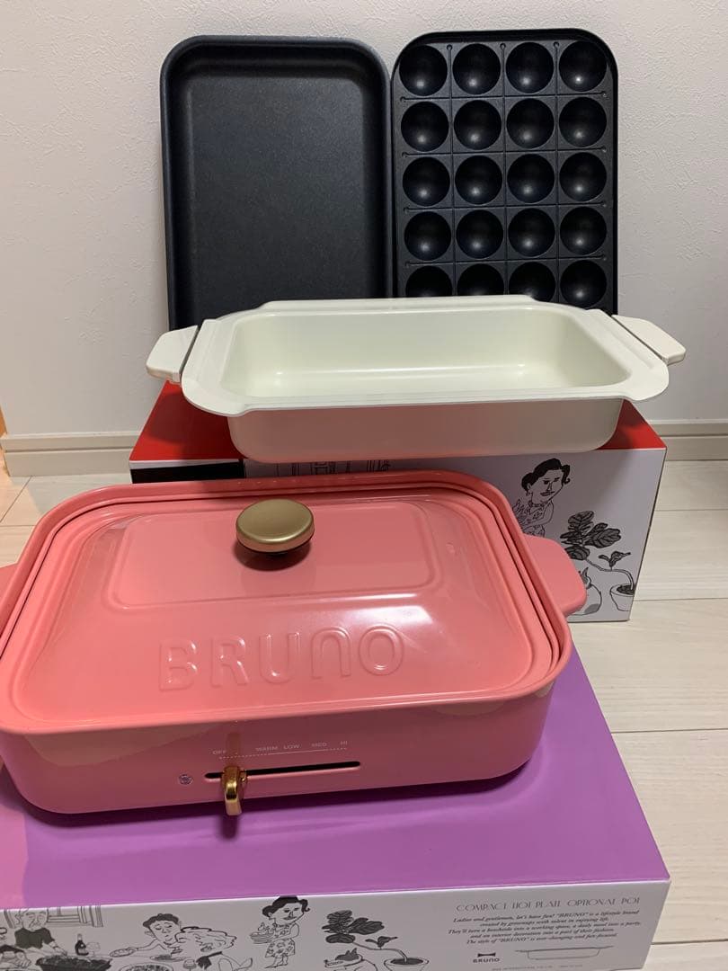 BRUNO ホットプレート たこ焼き、プレート、深鍋付き