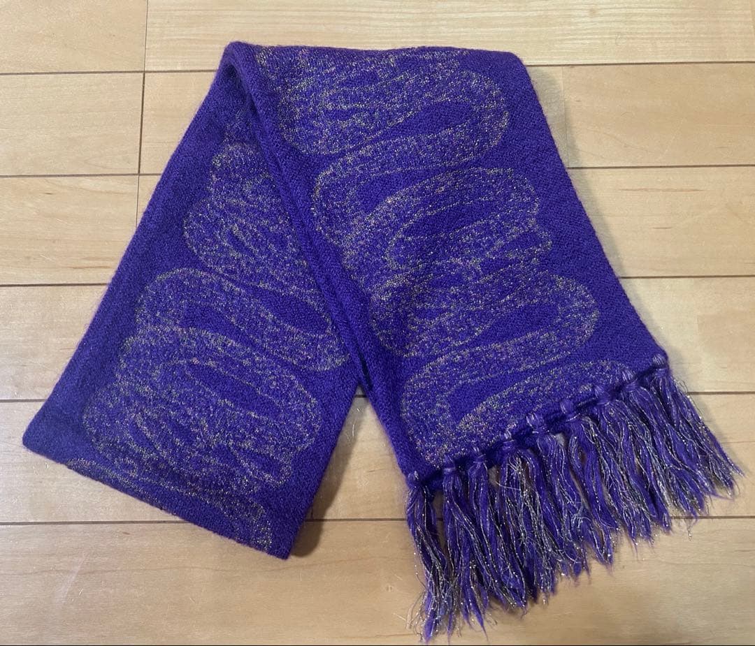 Hysterics スネーク ループ 蛇 紫 マフラー フリンジ付き