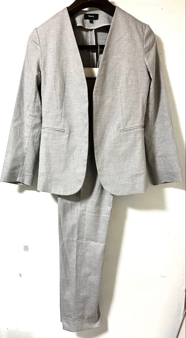 現行タグ　THEORY パンツスーツ　セットアップ　グレー　0 セオリー