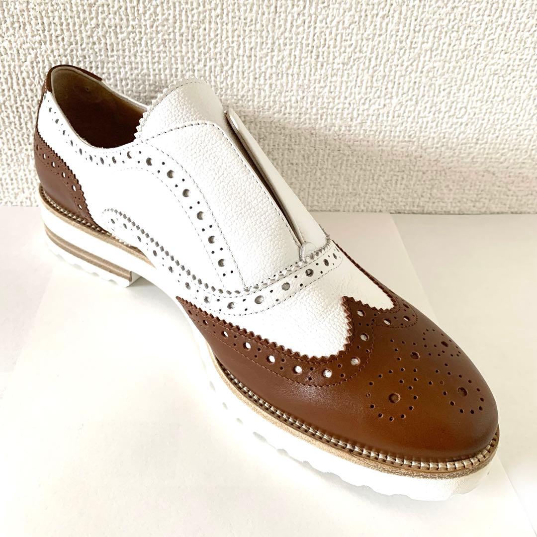 【未使用級】 ルカグロッシ ローファー　メダリオン マニッシュ　本革　イタリア製