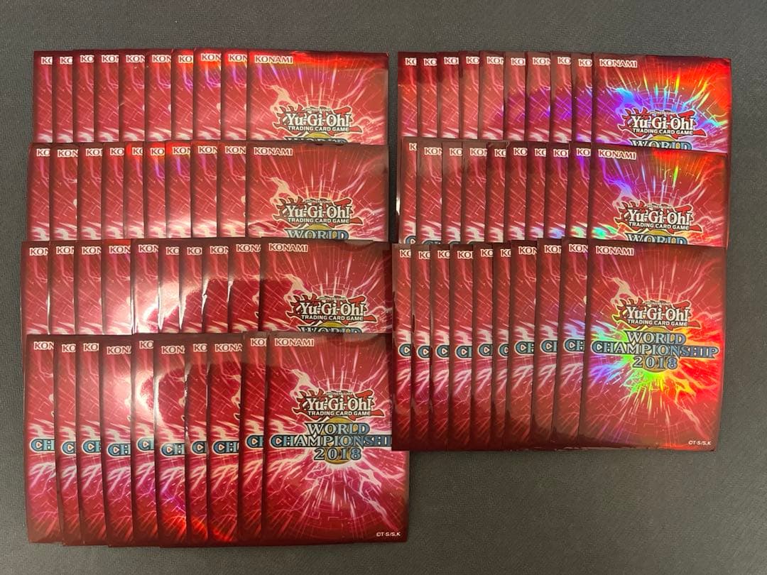 遊戯王　WCS2018 スリーブ　赤　70枚　使用済み