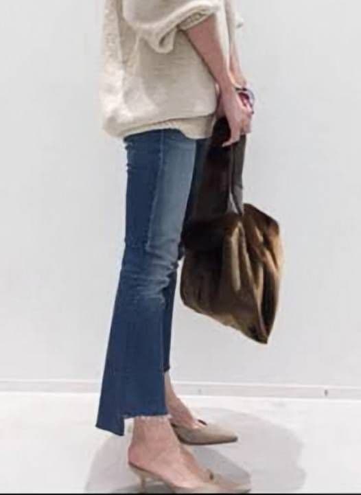 新品 MOTHER インサイダーCROP STEP フレイ 25 ブルー デニム