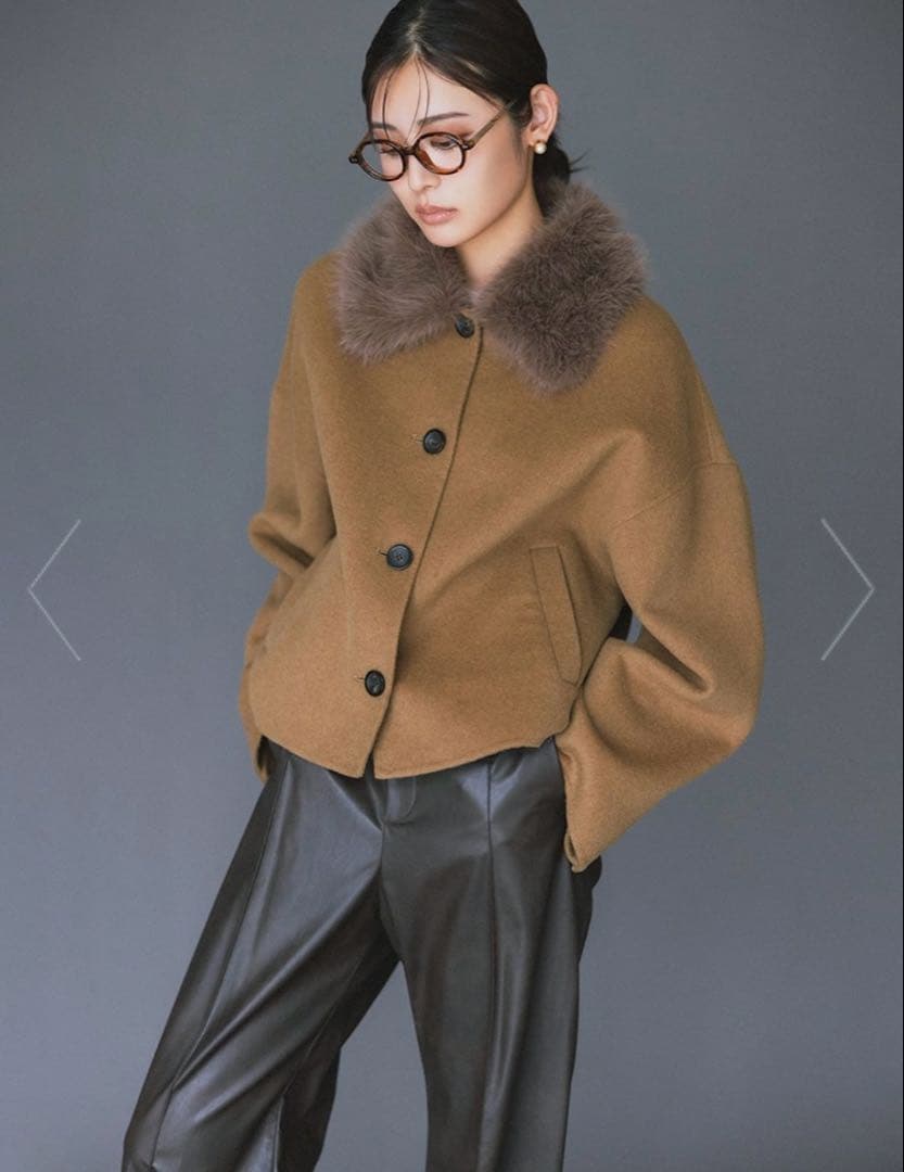 2wayファーカラーリバーショートコート