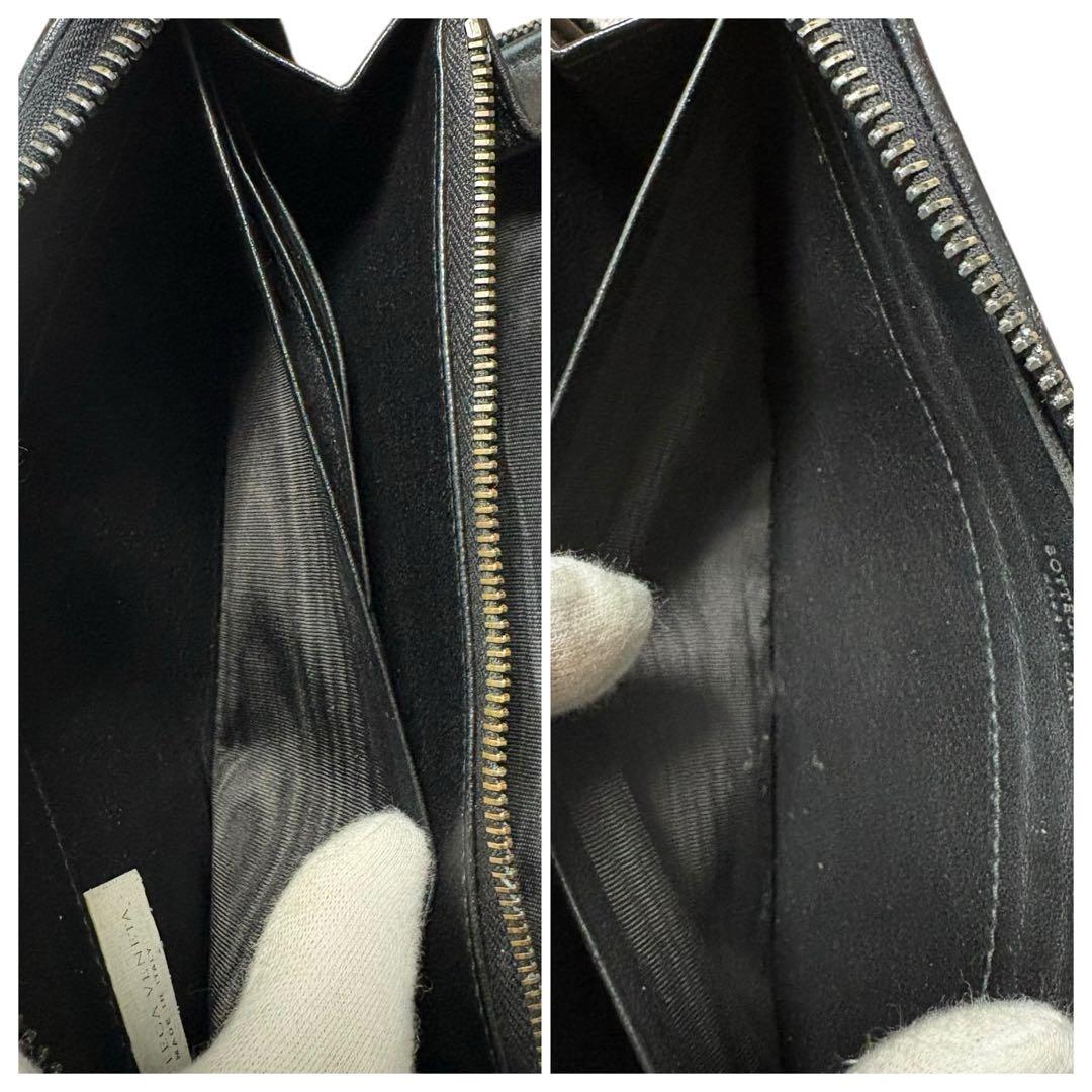 希少モデル　ボッテガヴェネタ ラウンドファスナー　長財布 イントレチャート 黒色